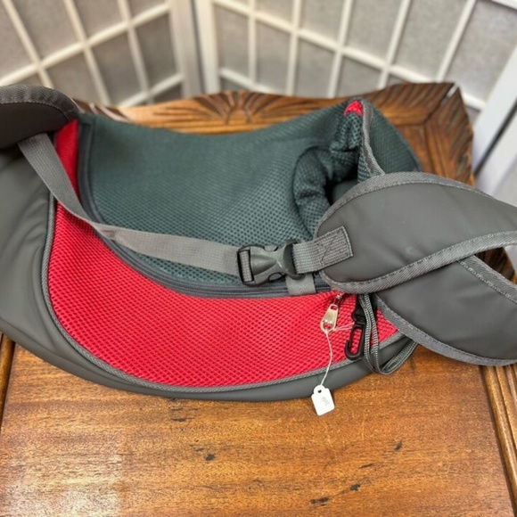 Dog Bag,Shoulder bag for carrying pet,Red-Gray,Medium,Zipper.! - Picture 3 of 9